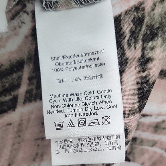 DKNY Women's Ruched Pink Multi -print Maxi Skirt Size 12 - Picture 9 of 11